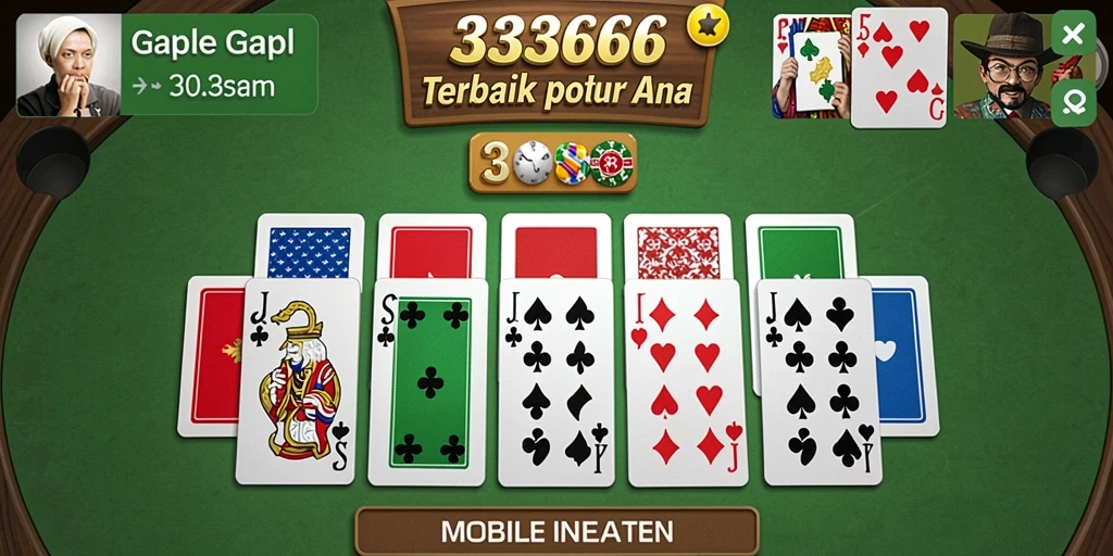 Tampilan menarik dari gameplay Gaple dalam 333666.