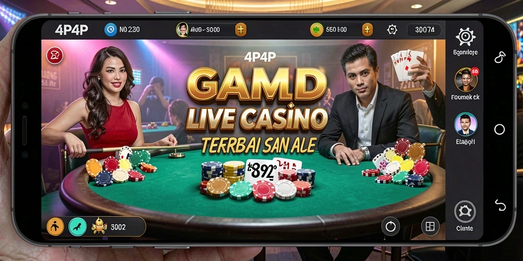 Tampilan gameplay Live Casino yang mendebarkan di aplikasi 4P4P.