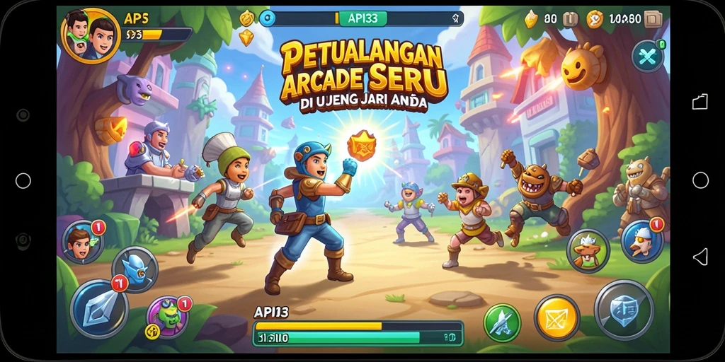 Tangkapan layar API33 menampilkan aksi seru dalam gameplay Arcade.