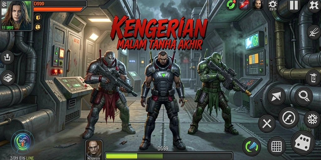 Screenshot DS99 menampilkan momen menegangkan di dunia Horror.
