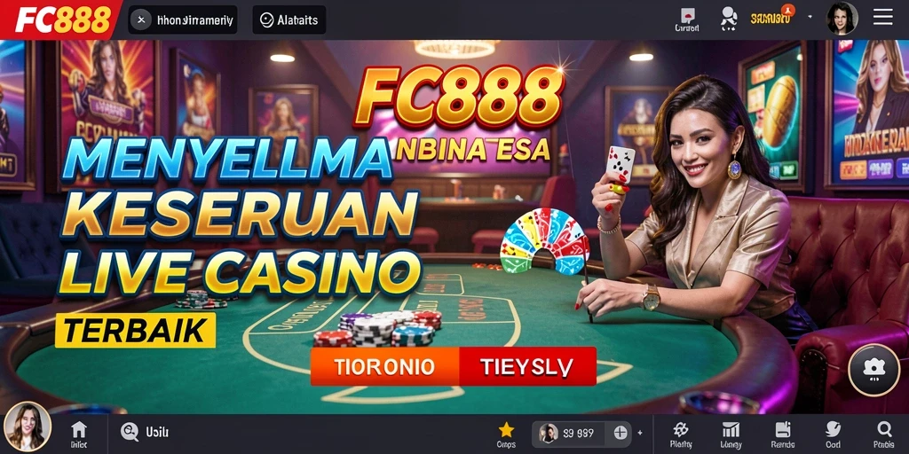 Screenshot menunjukkan dealer langsung dalam aksi di game Live Casino yang mendebarkan.
