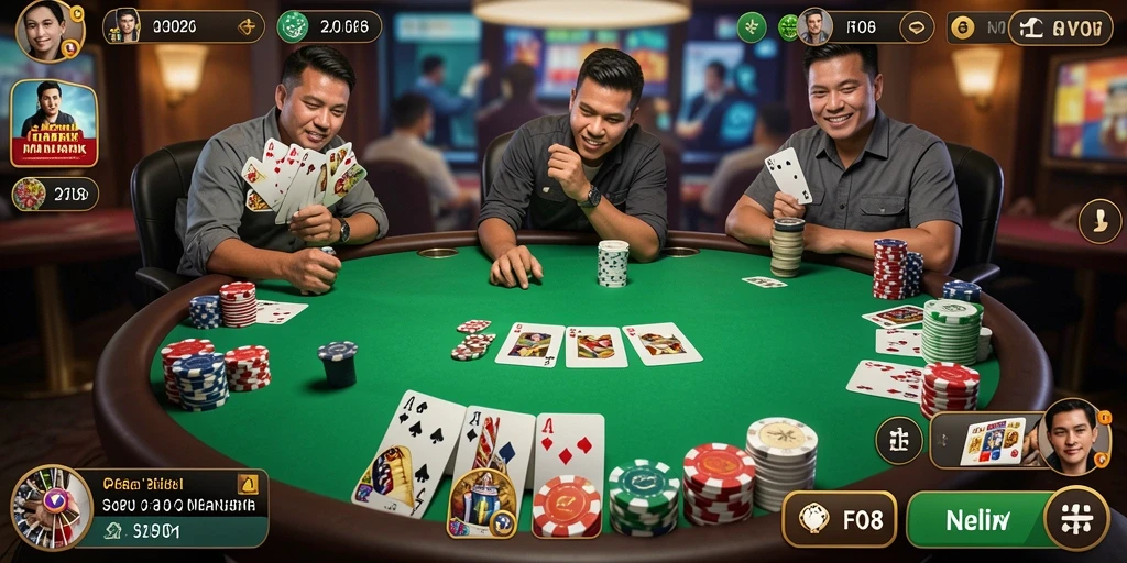 Tampilan screenshot dari gameplay seru FO8 di Poker.