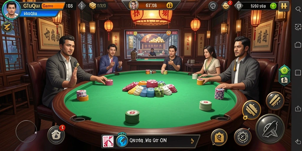 Tangkapan layar gameplay QiuQiu yang mendebarkan dan interaktif.