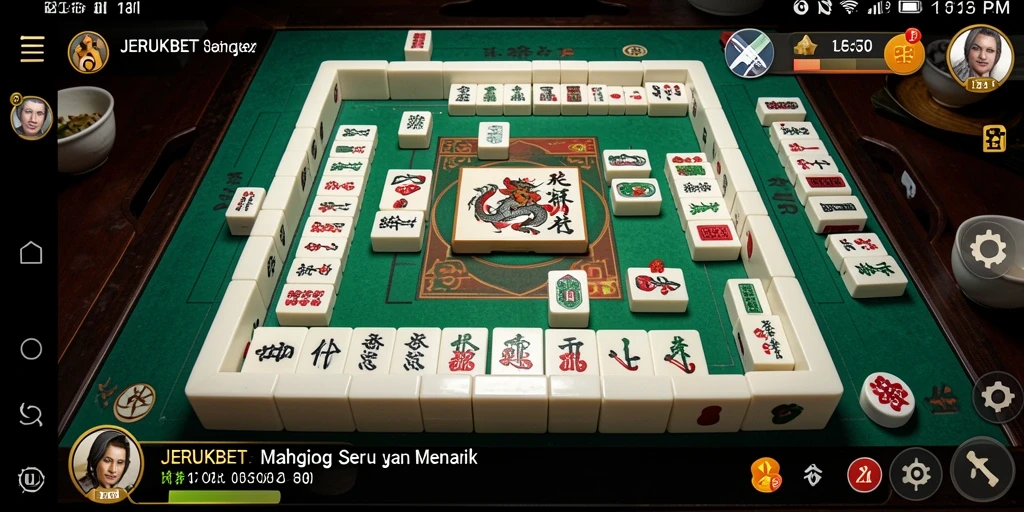 Tangkapan layar JERUKBET menunjukkan gameplay Mahjong yang seru.