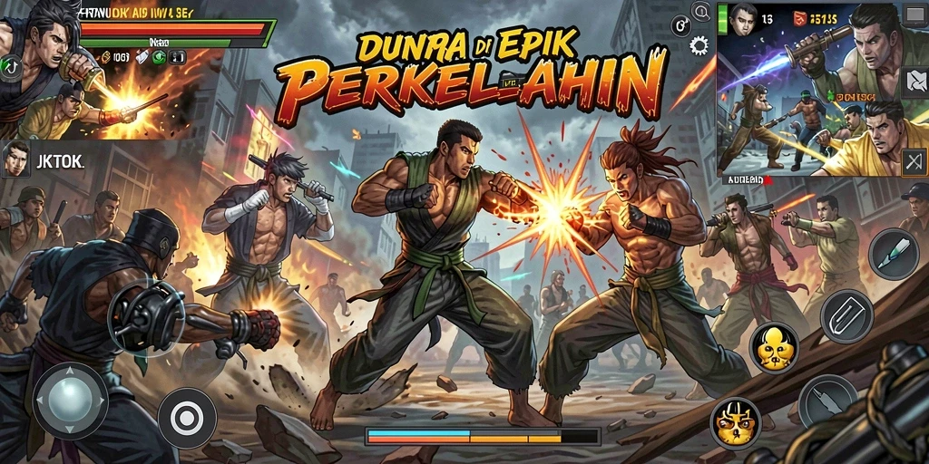Screenshot JKTOK menampilkan aksi pertarungan yang intens dan mendebarkan.