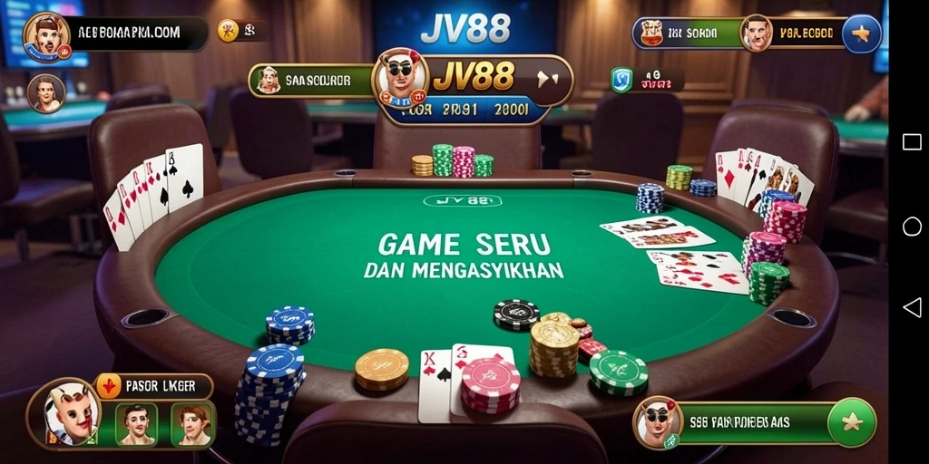 Tampilan gameplay menarik dari JV88 saat bermain Poker.