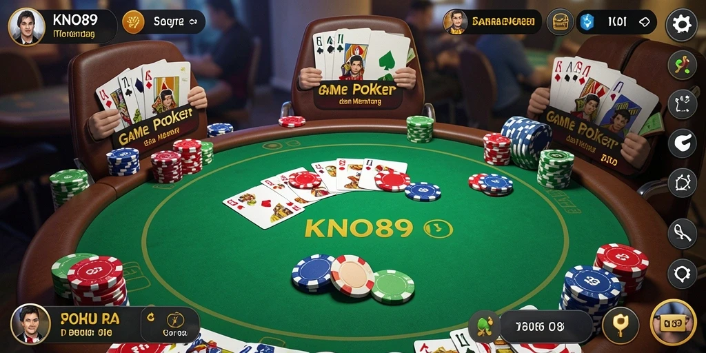 Tampilan menarik dari gameplay Poker di KNO89.