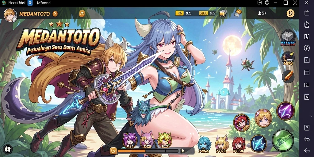 Screenshot menunjukkan aksi seru karakter Anime dalam pertempuran.