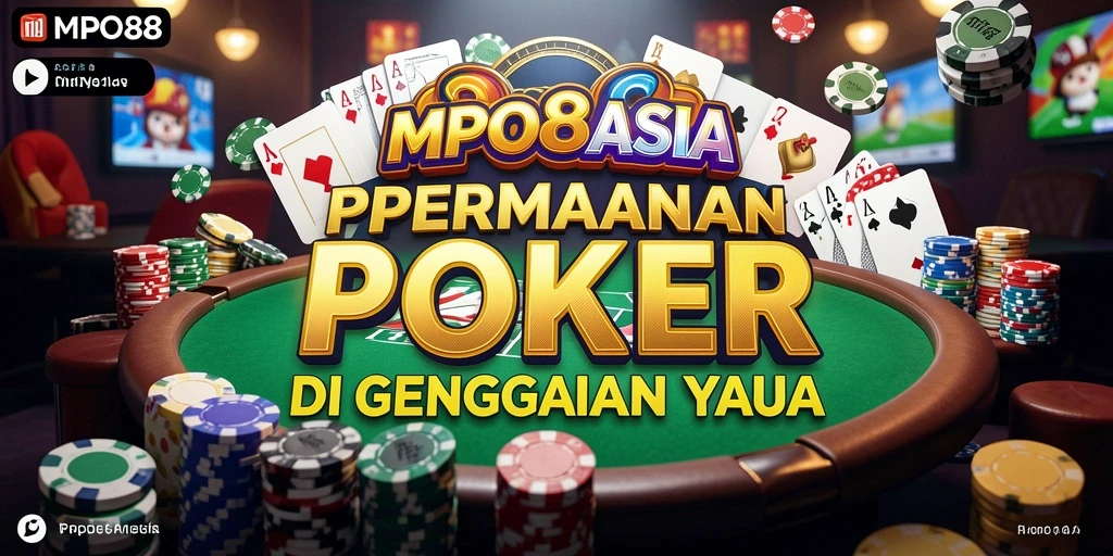 Tampilan layar permainan Poker yang menarik dan mendebarkan.