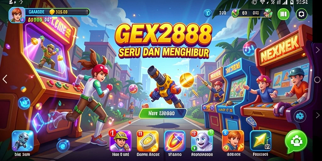 Tangkapan layar menunjukkan aksi cepat dalam gameplay Arcade