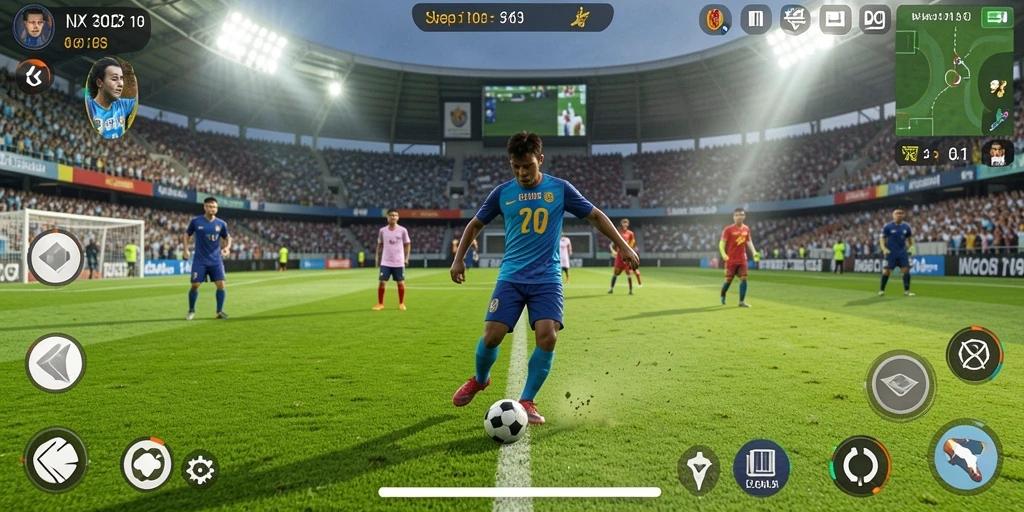 Gameplay NX303 yang menarik dan realistis dalam sepak bola.