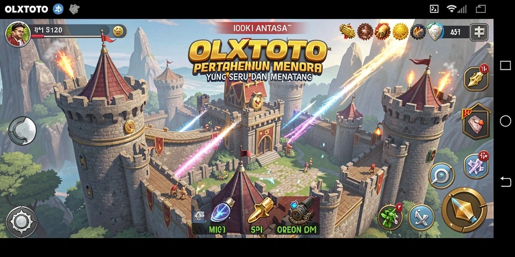 Screenshot gameplay menampilkan berbagai menara dalam OLXTOTO.