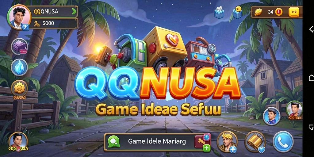 Tampilan screenshot utama QQNUSA menunjukkan gameplay yang menarik.