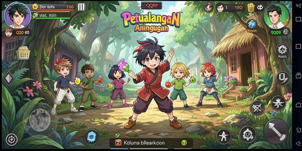 Screenshot gameplay menampilkan aksi seru dalam game Anime.