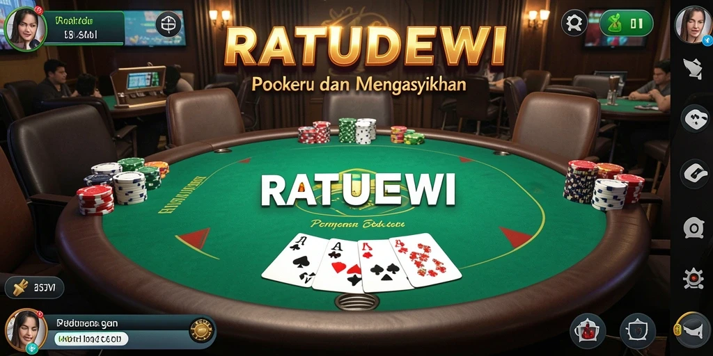 Screenshot gameplay RATUDEWI menampilkan aksi seru permainan Poker.
