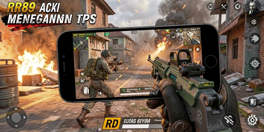 Screenshot gameplay mencolok dari RR89 menampilkan aksi seru dalam TPS.