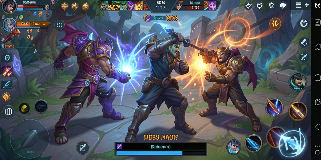 Gameplay menarik dengan strategi tim di arena MOBA.