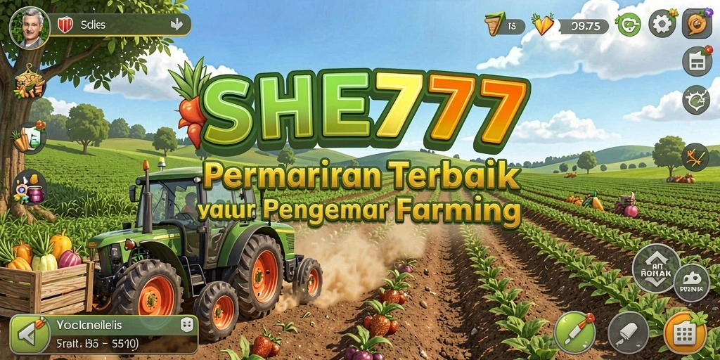 Tampilan gameplay menarik dari SHE777 dengan aktivitas bertani.