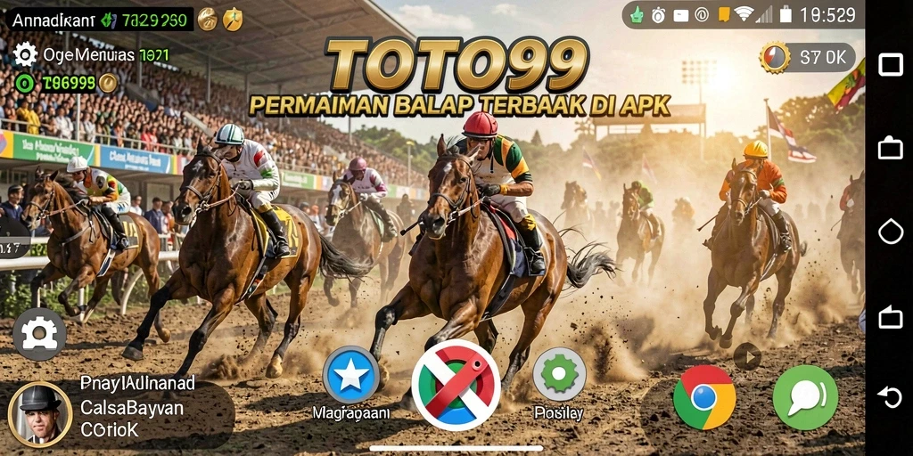 Screenshot gameplay TOTO99 menampilkan balapan yang mendebarkan.
