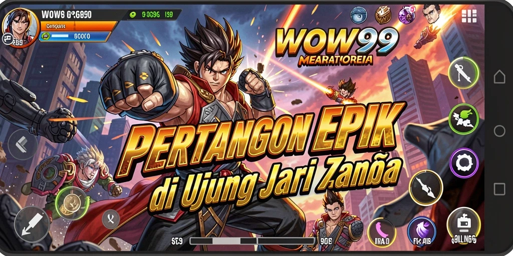 Tangkapan layar gameplay WOW99 yang menunjukkan pertarungan dinamis dan karakter menarik.